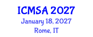 International Conference on Marine Science and Aquaculture (ICMSA) January 18, 2027 - Rome, Italy International Conference on Marine Science and Aquaculture (ICMSA) January 18, 2027 - Rome, Italy