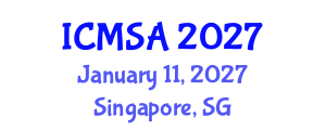 International Conference on Marine Science and Aquaculture (ICMSA) January 11, 2027 - Singapore, Singapore International Conference on Marine Science and Aquaculture (ICMSA) January 11, 2027 - Singapore, Singapore