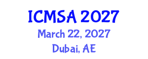International Conference on Marine Science and Aquaculture (ICMSA) March 22, 2027 - Dubai, United Arab Emirates International Conference on Marine Science and Aquaculture (ICMSA) March 22, 2027 - Dubai, United Arab Emirates
