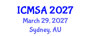 International Conference on Marine Science and Aquaculture (ICMSA) March 29, 2027 - Sydney, Australia International Conference on Marine Science and Aquaculture (ICMSA) March 29, 2027 - Sydney, Australia