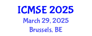 International Conference on Marine Science and Engineering (ICMSE) March 29, 2025 - Brussels, Belgium