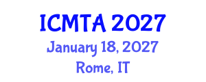 International Conference on Marine Technology and Applications (ICMTA) January 18, 2027 - Rome, Italy International Conference on Marine Technology and Applications (ICMTA) January 18, 2027 - Rome, Italy