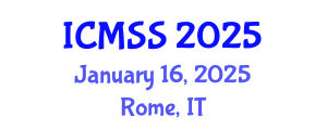 International Conference on Maritime Safety and Security (ICMSS) January 16, 2025 - Rome, Italy