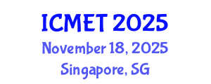 International Conference on Materials and Engineering Technology (ICMET) November 18, 2025 - Singapore, Singapore
