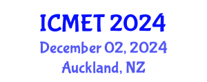 International Conference on Materials Engineering and Technology (ICMET) December 02, 2024 - Auckland, New Zealand