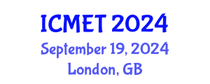 International Conference on Materials Engineering and Technology (ICMET) September 19, 2024 - London, United Kingdom