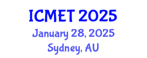 International Conference on Materials Engineering and Technology (ICMET) January 28, 2025 - Sydney, Australia