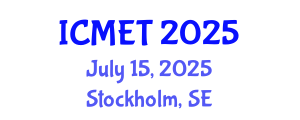 International Conference on Materials Engineering and Technology (ICMET) July 15, 2025 - Stockholm, Sweden