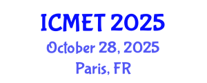 International Conference on Materials Engineering and Technology (ICMET) October 28, 2025 - Paris, France