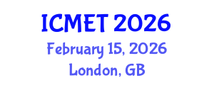 International Conference on Materials Engineering and Technology (ICMET) February 15, 2026 - London, United Kingdom