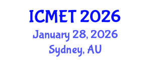 International Conference on Materials Engineering and Technology (ICMET) January 28, 2026 - Sydney, Australia