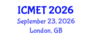 International Conference on Materials Engineering and Technology (ICMET) September 23, 2026 - London, United Kingdom