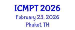 International Conference on Materials Processing Technology (ICMPT) February 23, 2026 - Phuket, Thailand International Conference on Materials Processing Technology (ICMPT) February 23, 2026 - Phuket, Thailand