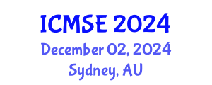 International Conference on Materials Science and Engineering (ICMSE) December 02, 2024 - Sydney, Australia