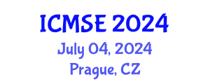 International Conference on Materials Science and Engineering (ICMSE) July 04, 2024 - Prague, Czechia