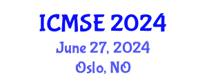 International Conference on Materials Science and Engineering (ICMSE) June 27, 2024 - Oslo, Norway