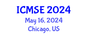 International Conference on Materials Science and Engineering (ICMSE) May 16, 2024 - Chicago, United States