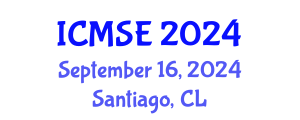 International Conference on Materials Science and Engineering (ICMSE) September 16, 2024 - Santiago, Chile
