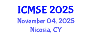 International Conference on Materials Science and Engineering (ICMSE) November 04, 2025 - Nicosia, Cyprus