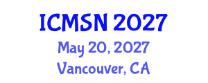 International Conference on Materials Science and Nanoscience (ICMSN) May 20, 2027 - Vancouver, Canada