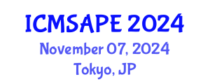 International Conference on Materials Science, Applied Physics and Engineering (ICMSAPE) November 07, 2024 - Tokyo, Japan