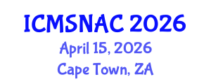 International Conference on Materials Science, Nanoscience and Applied Chemistry (ICMSNAC) April 15, 2026 - Cape Town, South Africa