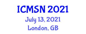 International Conference on Materials Sciences and Nanomaterials (ICMSN) July 13, 2021 - London, United Kingdom