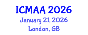 International Conference on Mathematical Analysis and Applications (ICMAA) January 21, 2026 - London, United Kingdom