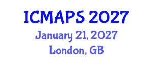 International Conference on Mathematical and Physical Sciences (ICMAPS) January 21, 2027 - London, United Kingdom