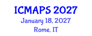 International Conference on Mathematical and Physical Sciences (ICMAPS) January 18, 2027 - Rome, Italy International Conference on Mathematical and Physical Sciences (ICMAPS) January 18, 2027 - Rome, Italy