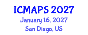 International Conference on Mathematical and Physical Sciences (ICMAPS) January 16, 2027 - San Diego, United States International Conference on Mathematical and Physical Sciences (ICMAPS) January 16, 2027 - San Diego, United States