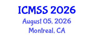 International Conference on Mathematical and Statistical Sciences (ICMSS) August 05, 2026 - Montreal, Canada International Conference on Mathematical and Statistical Sciences (ICMSS) August 05, 2026 - Montreal, Canada