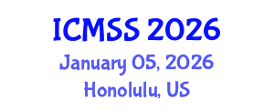 International Conference on Mathematical and Statistical Sciences (ICMSS) January 05, 2026 - Honolulu, United States International Conference on Mathematical and Statistical Sciences (ICMSS) January 05, 2026 - Honolulu, United States