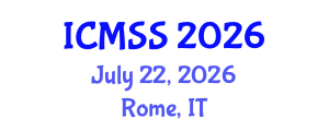 International Conference on Mathematical and Statistical Sciences (ICMSS) July 22, 2026 - Rome, Italy International Conference on Mathematical and Statistical Sciences (ICMSS) July 22, 2026 - Rome, Italy