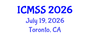 International Conference on Mathematical and Statistical Sciences (ICMSS) July 19, 2026 - Toronto, Canada International Conference on Mathematical and Statistical Sciences (ICMSS) July 19, 2026 - Toronto, Canada