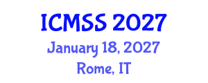 International Conference on Mathematical and Statistical Sciences (ICMSS) January 18, 2027 - Rome, Italy International Conference on Mathematical and Statistical Sciences (ICMSS) January 18, 2027 - Rome, Italy