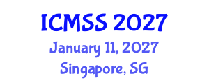 International Conference on Mathematical and Statistical Sciences (ICMSS) January 11, 2027 - Singapore, Singapore International Conference on Mathematical and Statistical Sciences (ICMSS) January 11, 2027 - Singapore, Singapore