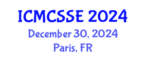 International Conference on Mathematical, Computational and Statistical Sciences and Engineering (ICMCSSE) December 30, 2024 - Paris, France