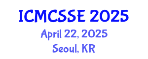 International Conference on Mathematical, Computational and Statistical Sciences and Engineering (ICMCSSE) April 22, 2025 - Seoul, Republic of Korea