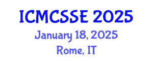 International Conference on Mathematical, Computational and Statistical Sciences and Engineering (ICMCSSE) January 18, 2025 - Rome, Italy