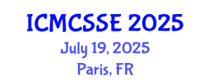 International Conference on Mathematical, Computational and Statistical Sciences and Engineering (ICMCSSE) July 19, 2025 - Paris, France