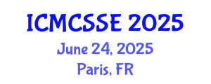 International Conference on Mathematical, Computational and Statistical Sciences and Engineering (ICMCSSE) June 24, 2025 - Paris, France