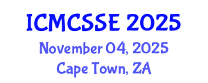 International Conference on Mathematical, Computational and Statistical Sciences and Engineering (ICMCSSE) November 04, 2025 - Cape Town, South Africa