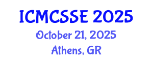 International Conference on Mathematical, Computational and Statistical Sciences and Engineering (ICMCSSE) October 21, 2025 - Athens, Greece
