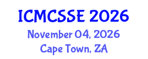 International Conference on Mathematical, Computational and Statistical Sciences and Engineering (ICMCSSE) November 04, 2026 - Cape Town, South Africa