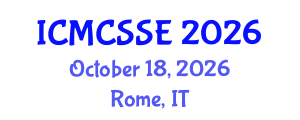 International Conference on Mathematical, Computational and Statistical Sciences and Engineering (ICMCSSE) October 18, 2026 - Rome, Italy