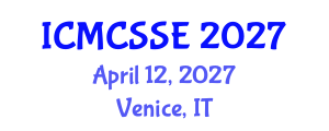 International Conference on Mathematical, Computational and Statistical Sciences and Engineering (ICMCSSE) April 12, 2027 - Venice, Italy International Conference on Mathematical, Computational and Statistical Sciences and Engineering (ICMCSSE) April 12, 2027 - Venice, Italy