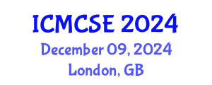 International Conference on Mathematical, Computational Science and Engineering (ICMCSE) December 09, 2024 - London, United Kingdom