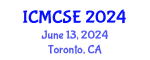 International Conference on Mathematical, Computational Science and Engineering (ICMCSE) June 13, 2024 - Toronto, Canada
