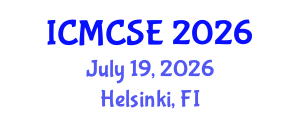 International Conference on Mathematical, Computational Science and Engineering (ICMCSE) July 19, 2026 - Helsinki, Finland